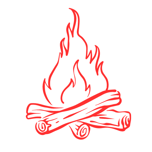 campfire icon for camping and glamping